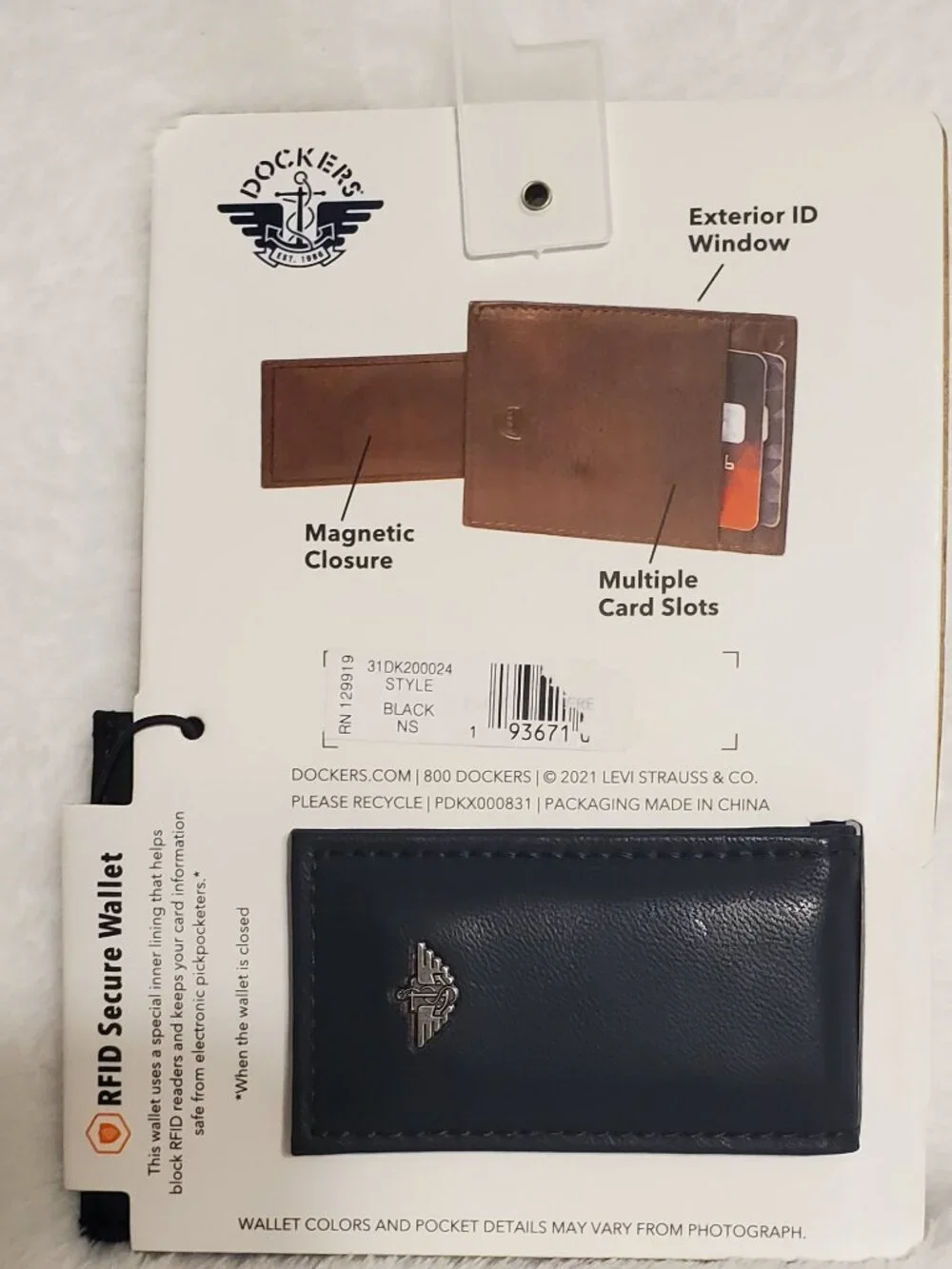 Dockers RFID Secure Wallet Color: Black Brand New With Tags!